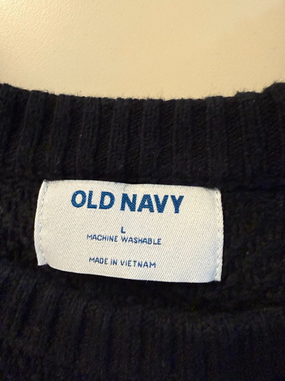 Old Navy Black Textured Knit Crewneck Sweater Women’s Large